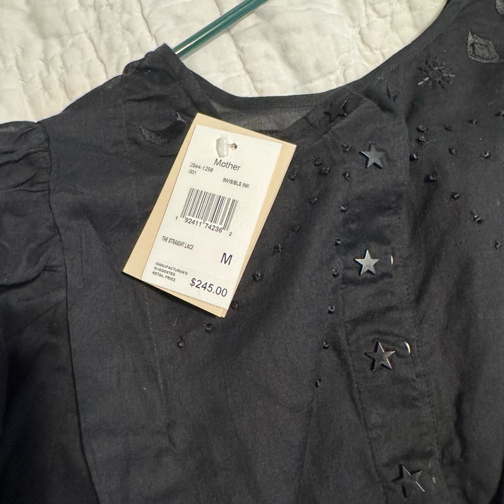 MOTHER Black Sheer Embellished Sleeveless Blouse - Picture 9 of 11